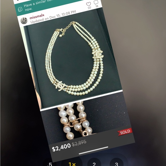 Showstopper Authentic Chanel Triple Pearl long necklace with Box $6500 - Picture 16 of 17